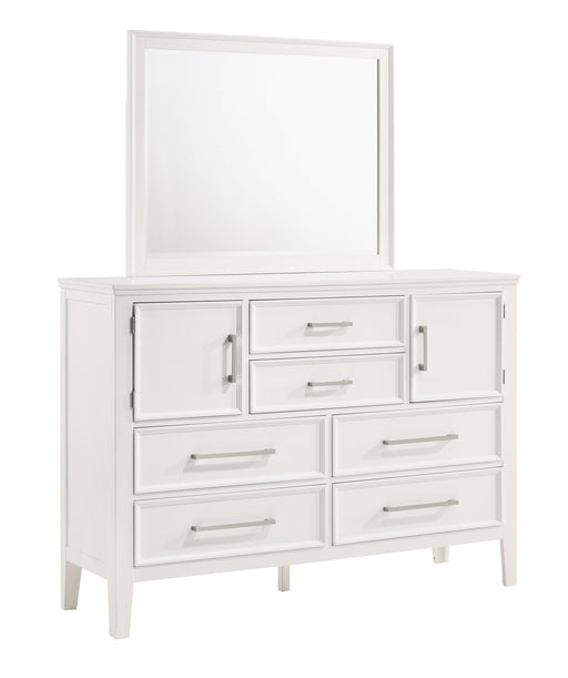 New Classic Furniture Andover White Dresser and Mirror