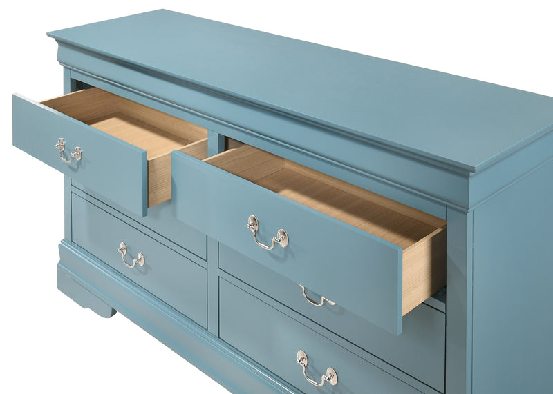 Glory Furniture Louis Phillipe Cappuccino 6 Drawers Dresser