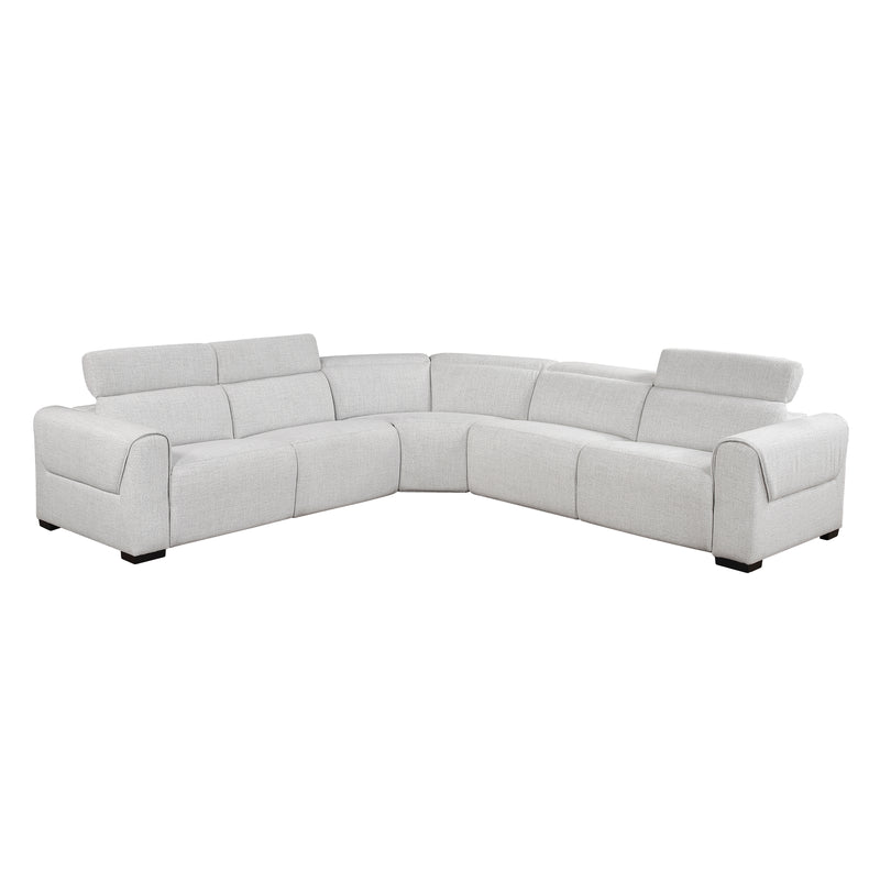 Home Elegance Mcpherson Beige 5pc Modular Power Reclining Sectional with Headrests