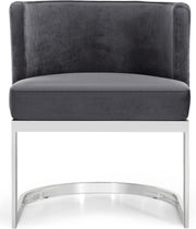 Meridian Furniture Gianna Grey Velvet Chrome Dining Chair