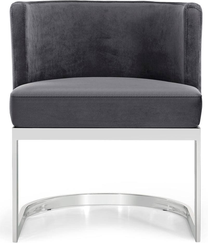Meridian Furniture Gianna Grey Velvet Chrome Dining Chair