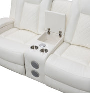 New Classic Furniture Orion White Dual Recliner Console Loveseat