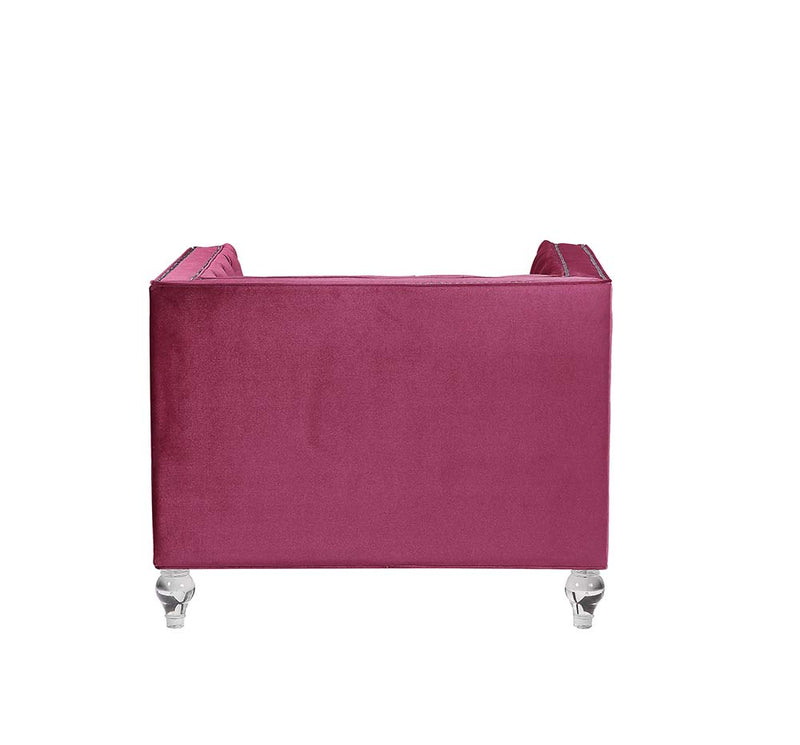 Acme Furniture Heibero Burgundy Velvet Chair