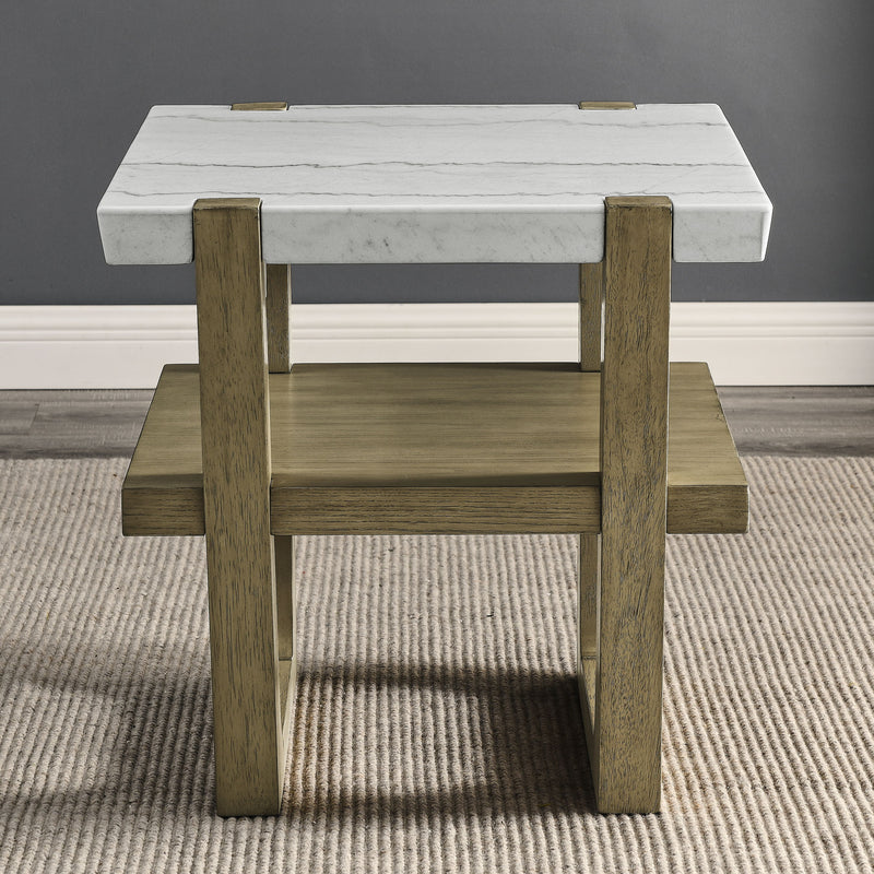 Steve Silver Perth White Marble End Table