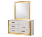 Galaxy Home Obsession White Gold 6 Drawers Dresser