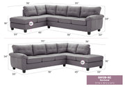 Glory Furniture Gallant Gray Faux Leather Sectional