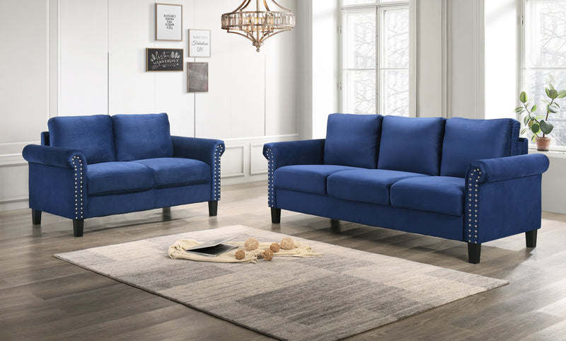 New Classic Furniture Alani Deep Blue Loveseat