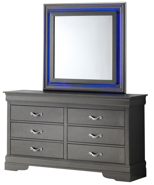 Glory Furniture Lorana Metalic Black LED Dresser and Mirror