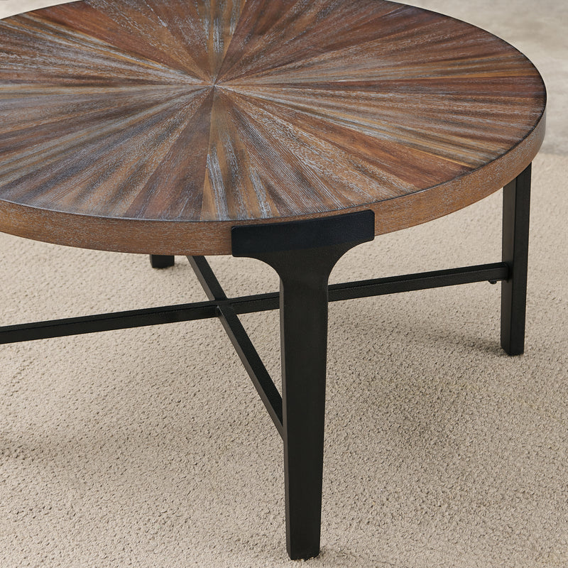 Steve Silver Chevron Cinnamon Round Cocktail Table