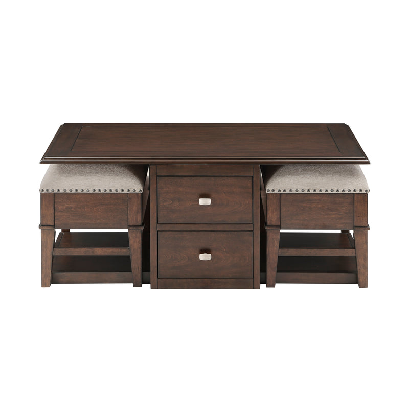 Home Elegance Claremore Brown 3pc Coffee Table Set