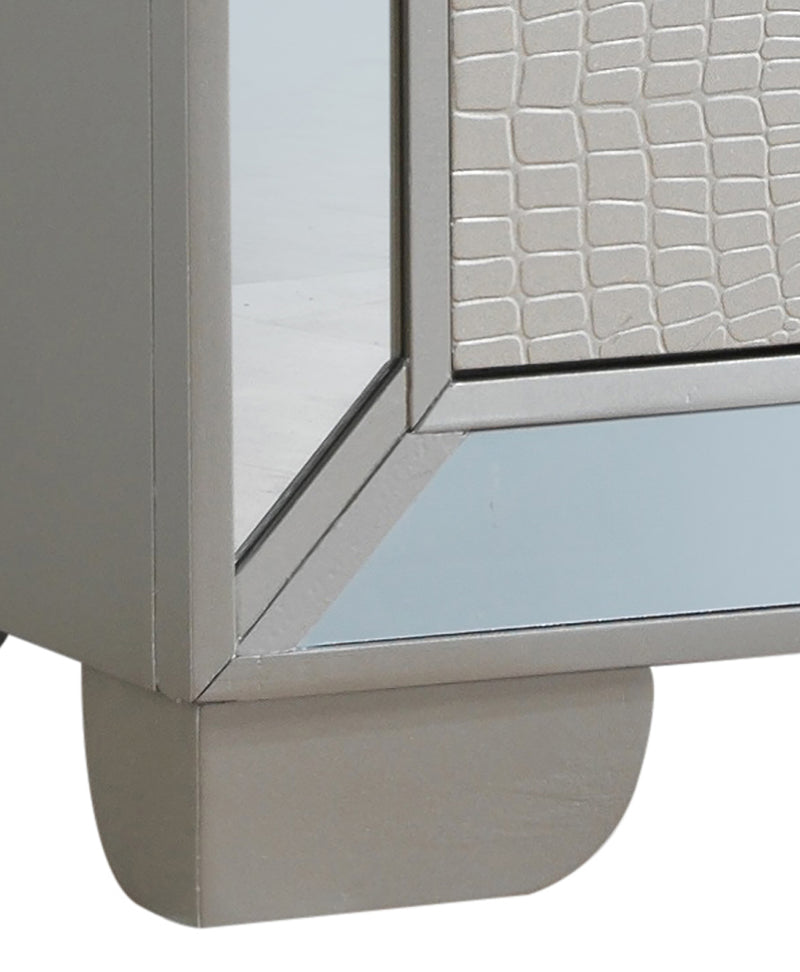 Glory Furniture Hollywood Hills Silver Champagne Nightstand