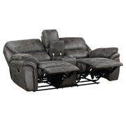 Home Elegance Proctor Brown Double Reclining Love Seat with Console