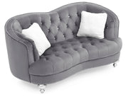 Glory Furniture Jewel Gray Velvet Loveseat