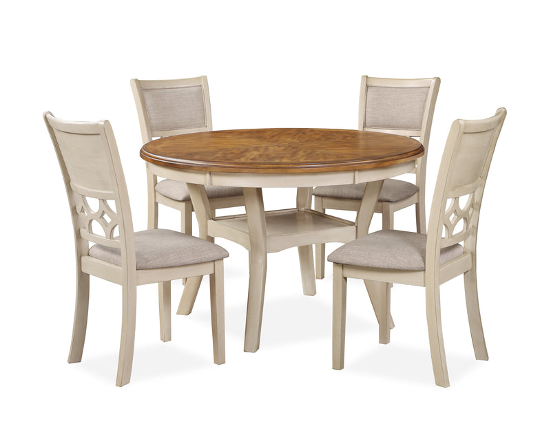 New Classic Furniture Mitchell Two Tone Bisque Brown 5pc Dining Set