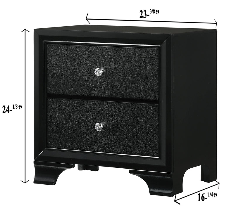 Crown Mark Micah Black Night Stand