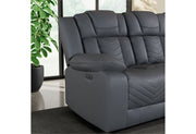 Global Furniture U7068 Grey Power Reclining Sofa with Drop Down Table