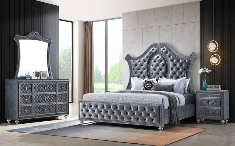 Crown Mark Cameo 4pc Bedroom Set with King Bed