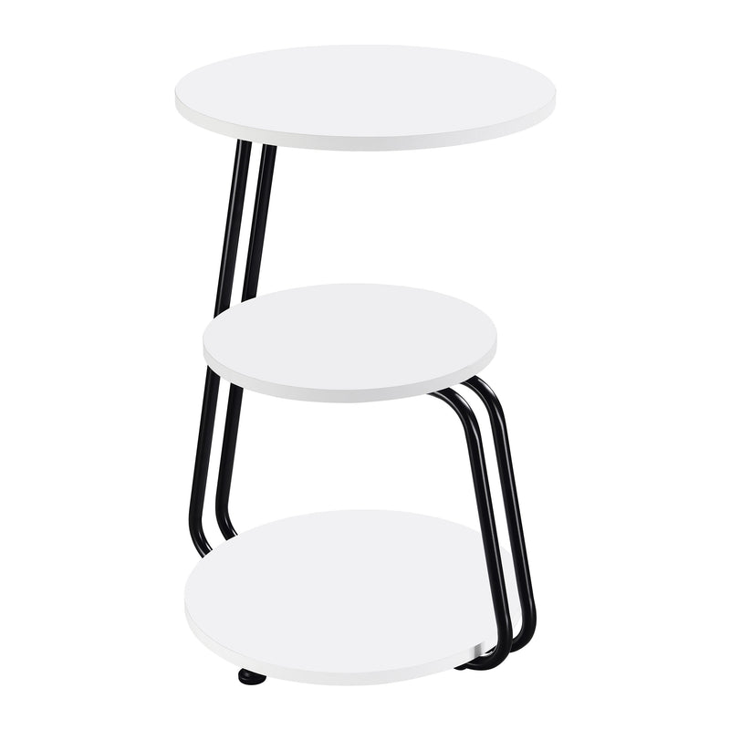 Coaster Furniture Hilly White Black 3 Tier Round Side Table