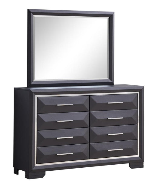 Glory Furniture Liverpool Black Dresser and Mirror