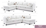 Glory Furniture Malone White Faux Leather Sectional
