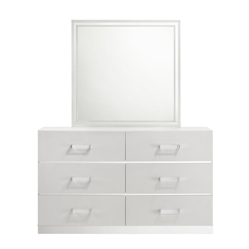 New Classic Furniture Europa White Dresser and Mirror