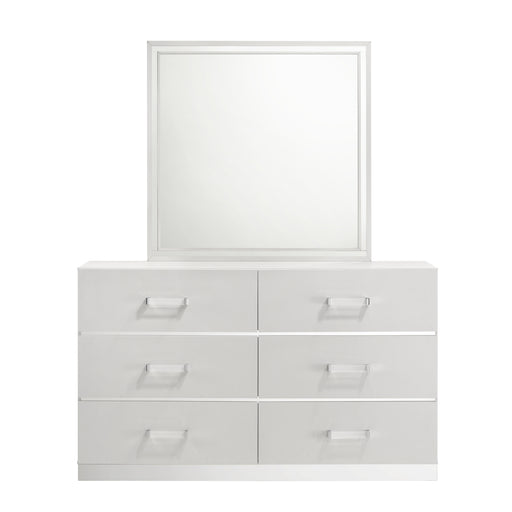 New Classic Furniture Europa White Dresser and Mirror