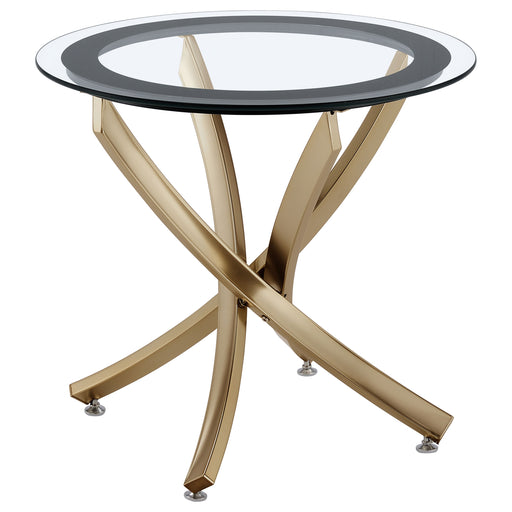 Coaster Furniture Brooke Rose Gold Brass Round End Table