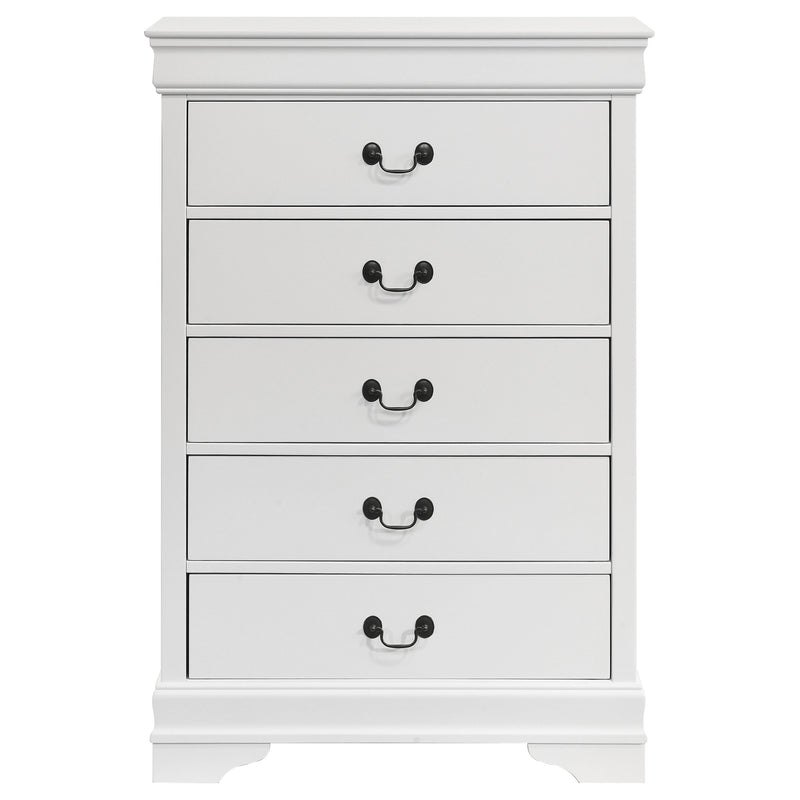 Coaster Furniture Louis Philippe White 5 Drawer Chest