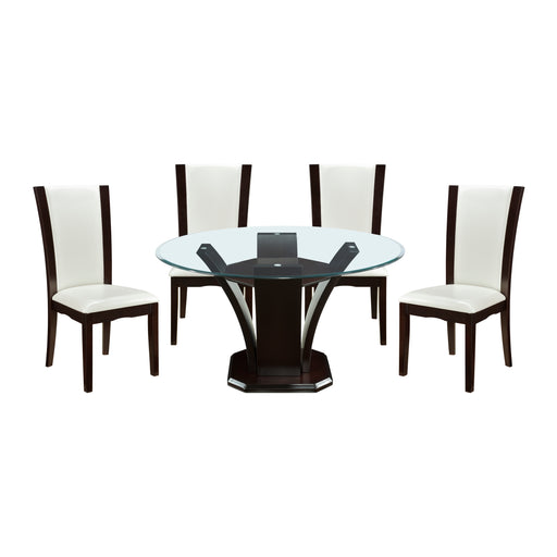 Home Elegance Daisy Espresso White 48 Inch 5pc Dining Room Set