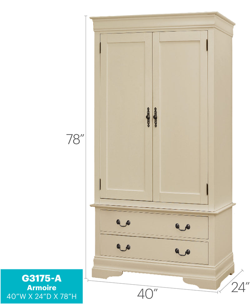 Glory Furniture Louis Phillipe Cherry Armoire