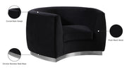 Meridian Furniture Julian Black Velvet Chrome Chair