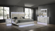 Galaxy Home Glam White Dresser and Mirror