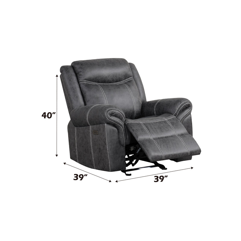 Acme Furniture Zubaida Dark Gray Power Motion Glider Recliner