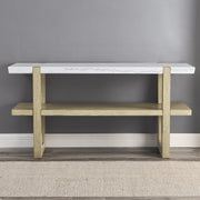Steve Silver Perth White Marble Sofa Table