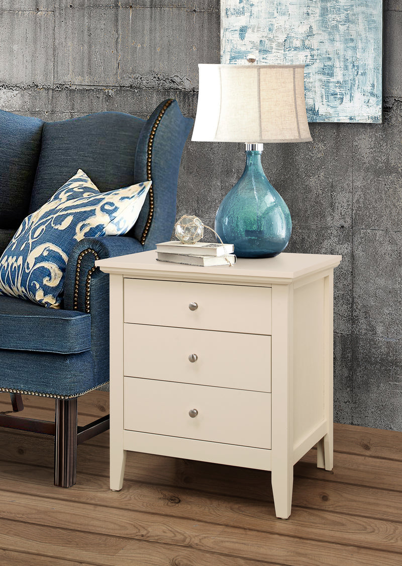 Glory Furniture Hammond Silver Champagne 3 Drawers Nightstand