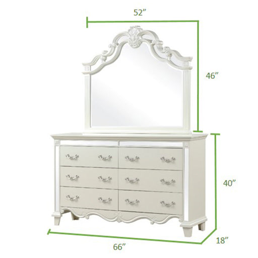Galaxy Home Milan White Mirror Framed Dresser