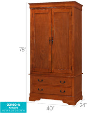Glory Furniture Louis Phillipe White Armoire