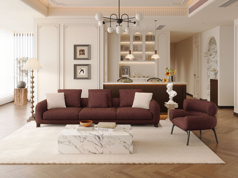 Acme Furniture Mardi Maroon Sofa with 3 Pillows