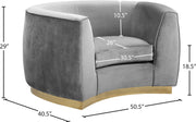 Meridian Furniture Julian Black Velvet Gold Chair
