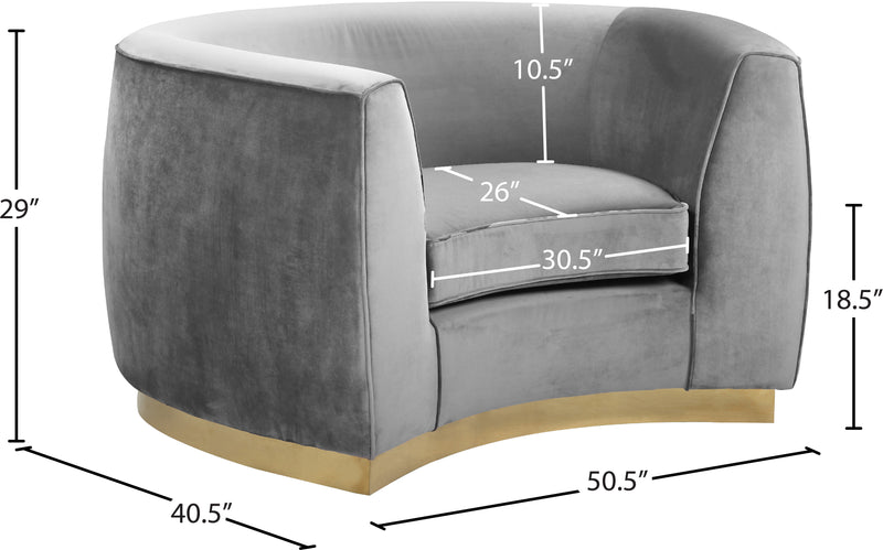 Meridian Furniture Julian Black Velvet Gold Chair