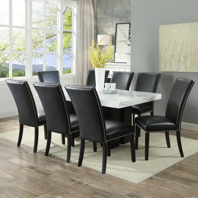 Steve Silver Camila White Black 9pc Dining Set