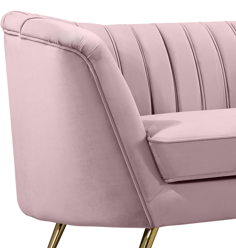 Meridian Furniture Margo Pink Velvet Loveseat