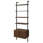 Coaster Furniture Owens Walnut Brown 4 Shelf Storage Wall Bookshelf