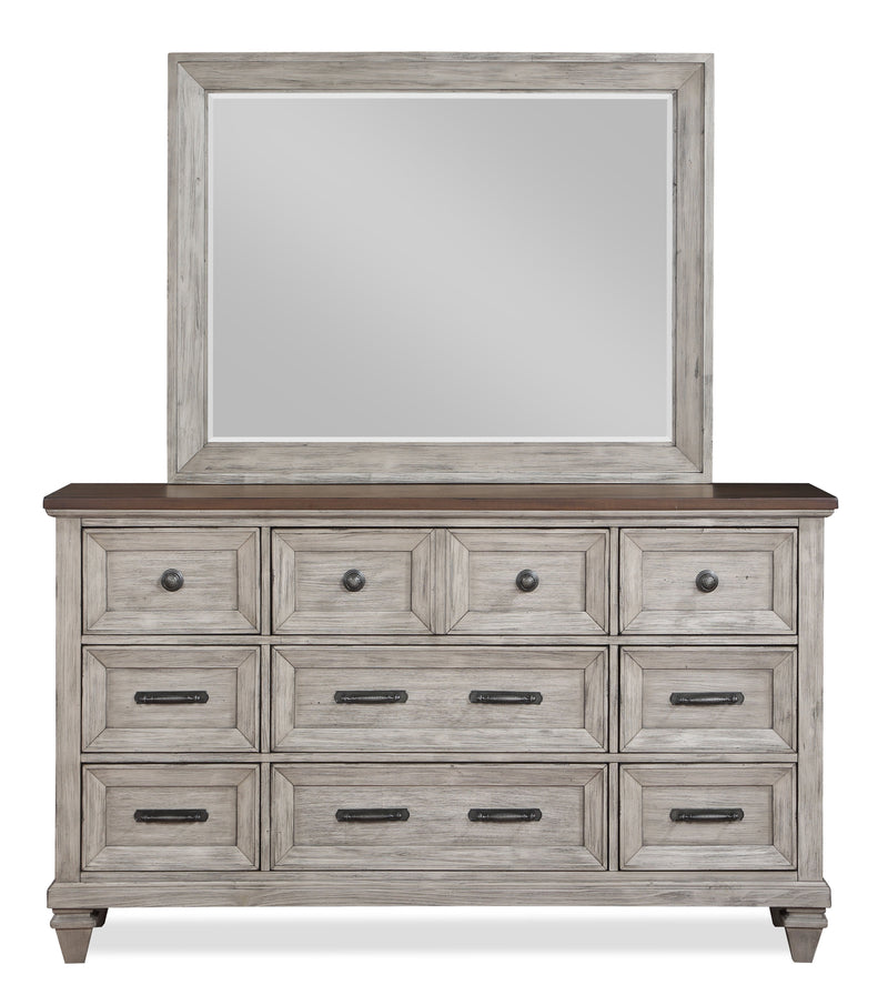 New Classic Furniture Mariana Vintage Creme Dresser and Mirror