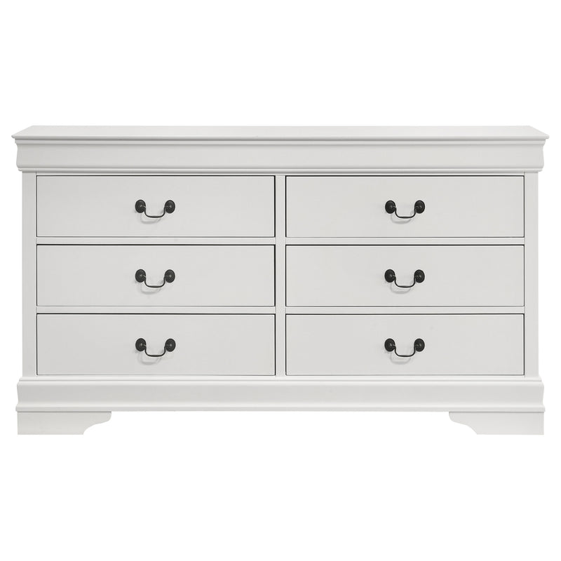Coaster Furniture Louis Philippe White 6 Drawer Dresser