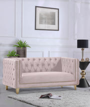 Meridian Furniture Michelle Cream Velvet Loveseat