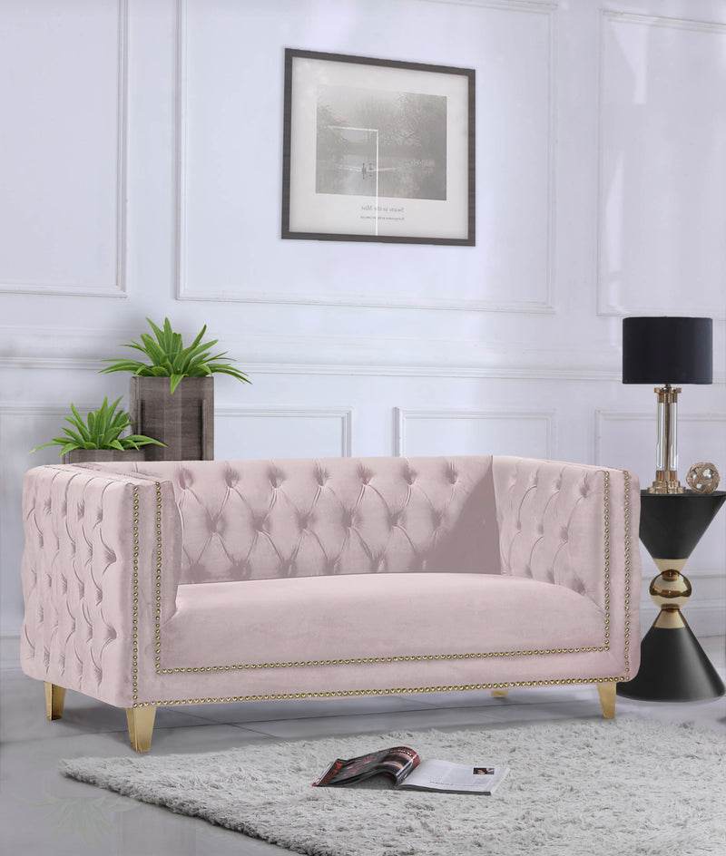 Meridian Furniture Michelle Cream Velvet Loveseat