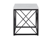 Steve Silver Skyler White Marble Top Square End Table