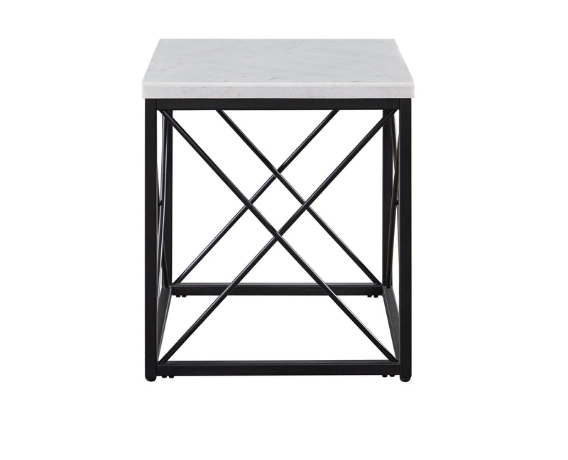 Steve Silver Skyler White Marble Top Square End Table