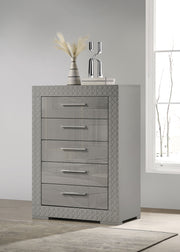 Coaster Furniture Ives Grey High Gloss 5 Drawer Chest